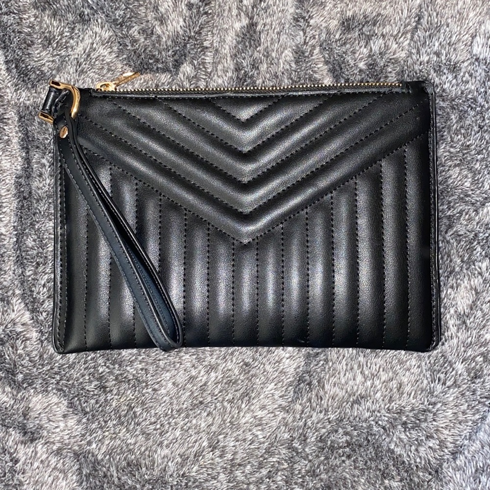Faux leather clutch
